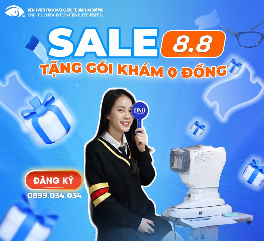 Chương trình "Sale 8.8 - Tặng gói khám khúc xạ 0 đồng" tại DND Hải Dương