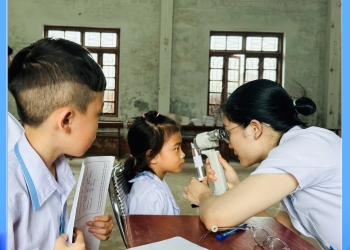 DND Hải Dương tổ chức khám mắt miễn phí tại Trường Tiểu học Tân Phong