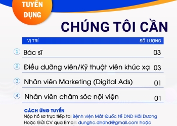 BẢN TIN TUYỂN DỤNG 2026 BỆNH VIỆN MẮT QUỐC TẾ DND HẢI DƯƠNG