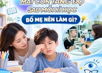 Mắt trẻ tăng độ cận sau mỗi kỳ học: Bố mẹ nên làm gì?